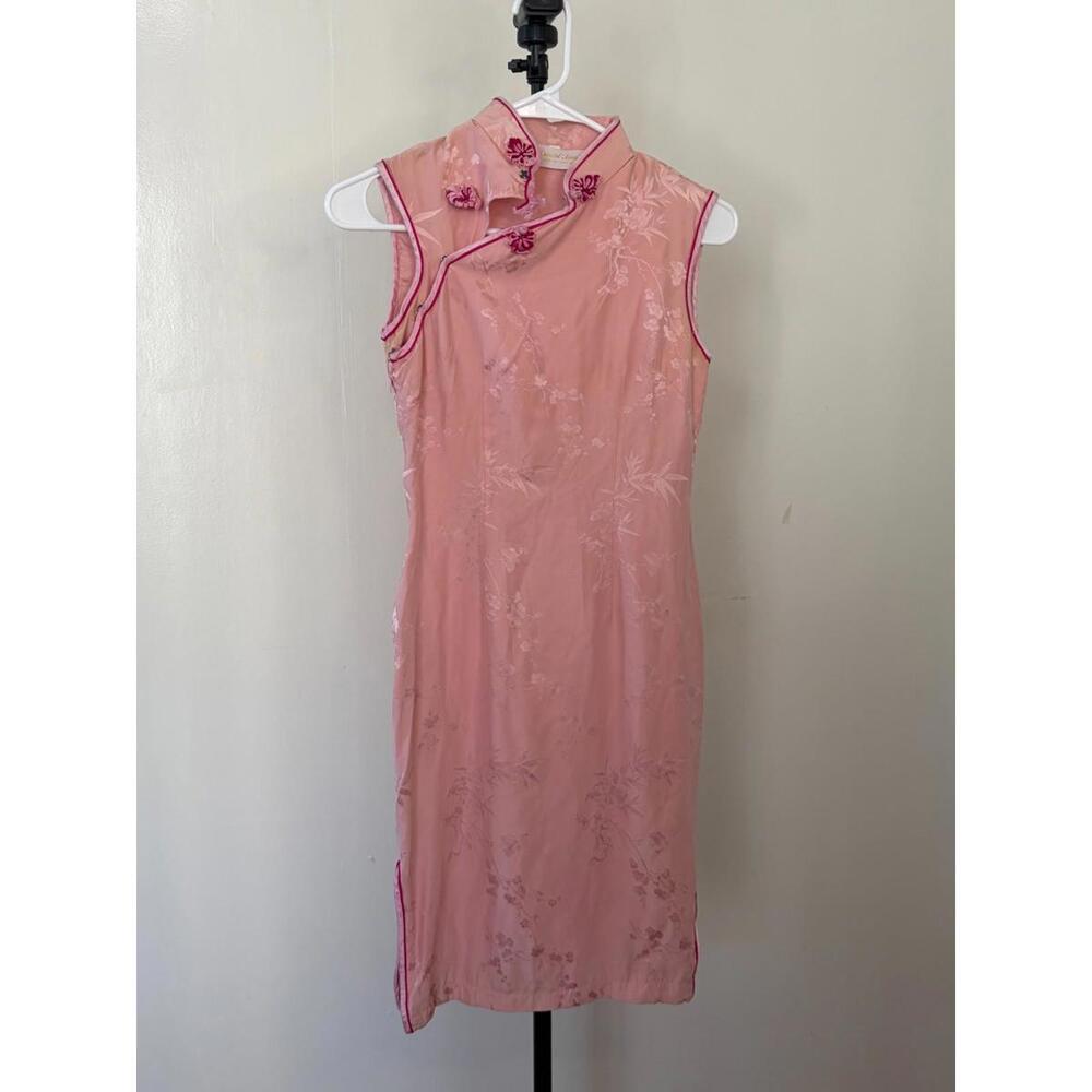 Imperial Fashion Pink Silk Cheongsam Dress Size 11 – Vintage Hong Kong